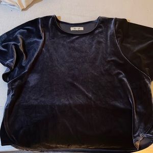 Madewell Navy Blue Velvet XS Top